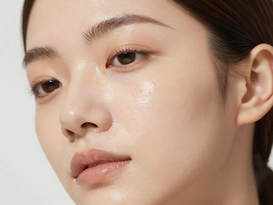 Primer plano de rostro femenino con piel luminosa y renovada tras la exfoliación facial