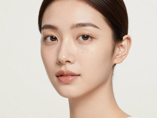 Mujer de treinta años con piel luminosa y saludable, cuidado facial preventivo Guinot
