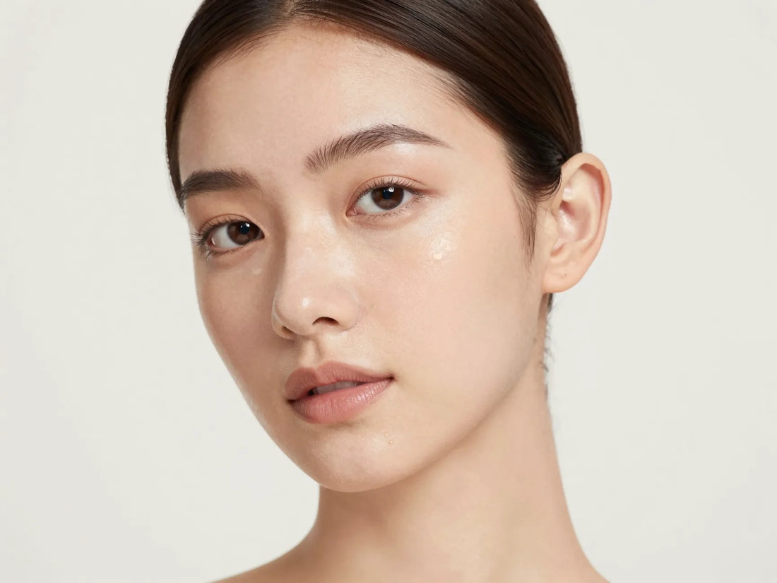 Rostro de mujer con piel mixta luminosa y equilibrada, estética editorial Guinot